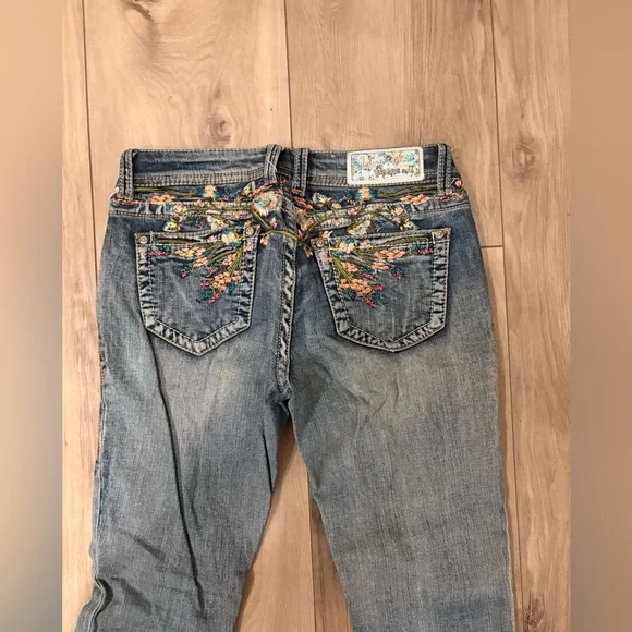 Grace in LA Floral Jeans Size 27 - Picture 3 of 5